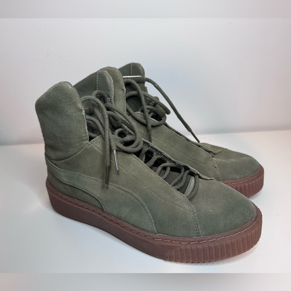 Puma Platform Mid OW sneakers in an "Olive Green"